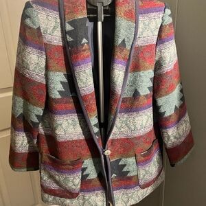 Vintage Julia Klein Aztec Blend - Women's Blazer with Geometric Pattern